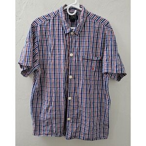 Polo Ralph Lauren Men's Size Medium Sleep Night Shirt Red Blue‎ Check Pajama Top
